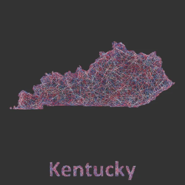Kentucky linha de arte mapa — Vetor de Stock