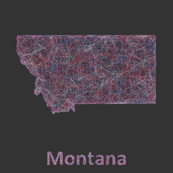 Montana konst linjekarta — Stock vektor