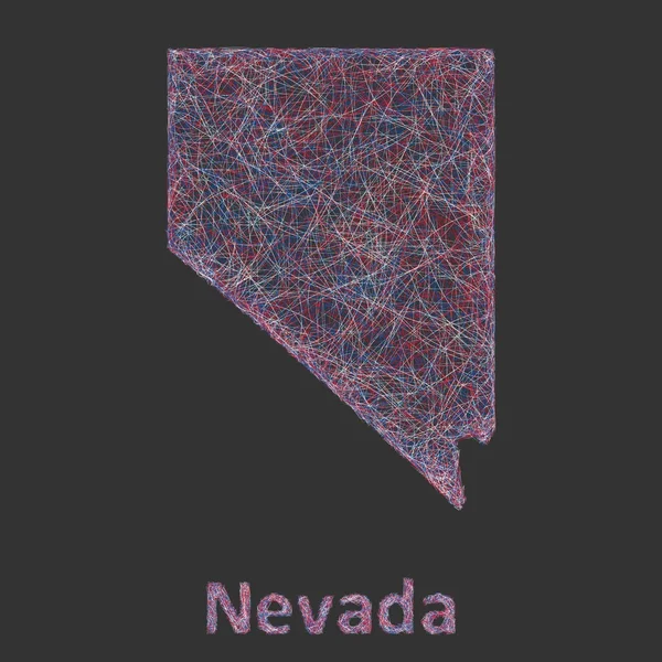 Nevada konst linjekarta — Stock vektor