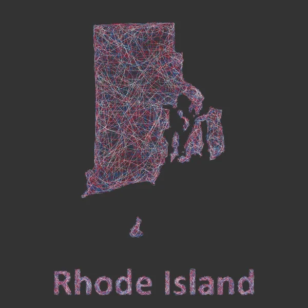 Mappa della linea d'arte Rhode Island — Vettoriale Stock