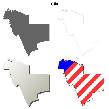 Gila County, Arizona anahat harita seti