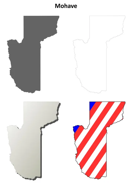 Set di mappe della contea di Mohave, Arizona — Vettoriale Stock