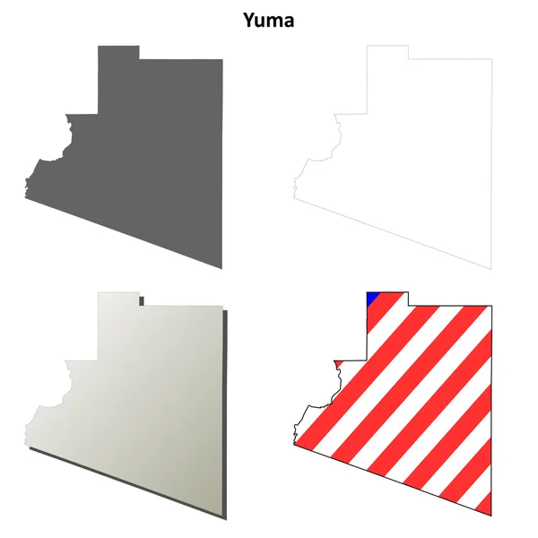 Yuma County, Arizona outline map set — Stock Vector