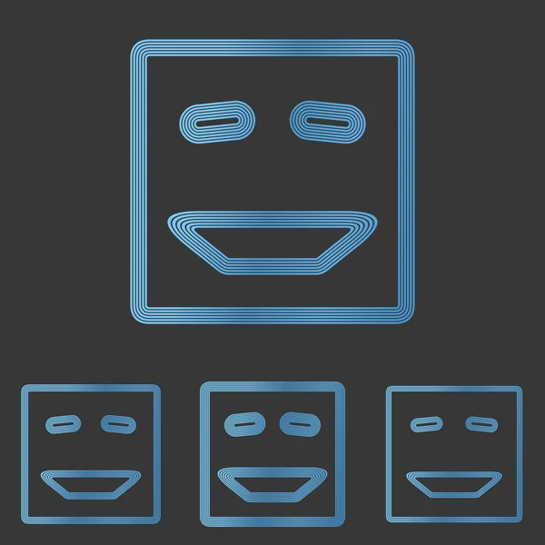 Blue line laugh logo design set