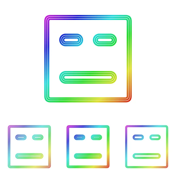 Rainbow line face logo design set