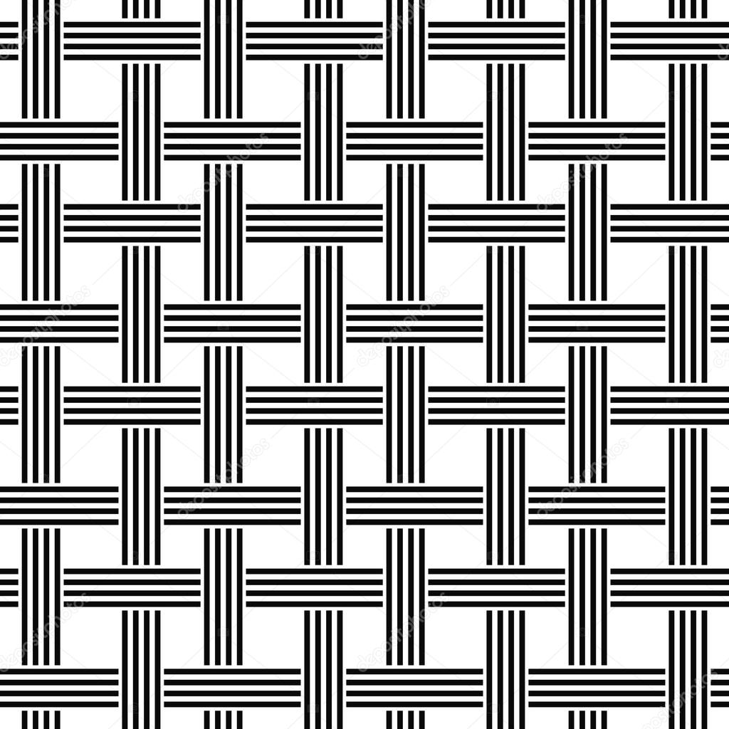 Repeating black and white weave pattern