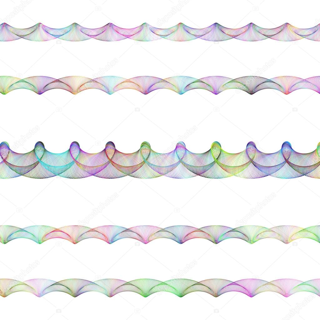 Color fractal page divider line set