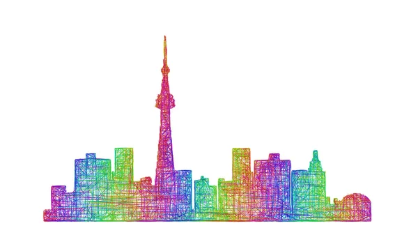 Toronto skyline silueta - vícebarevná čárové grafiky — Stockový vektor