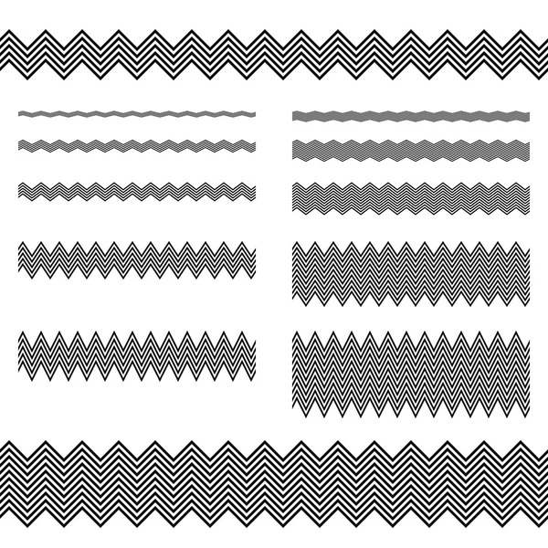 Elementi di design grafico - set di divisori a zig-zag — Vettoriale Stock