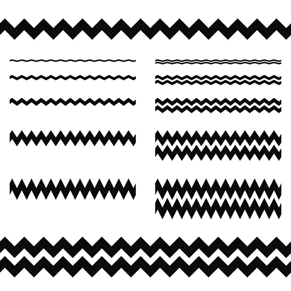 Eléments de design graphique - ensemble de diviseur de ligne zigzag — Image vectorielle