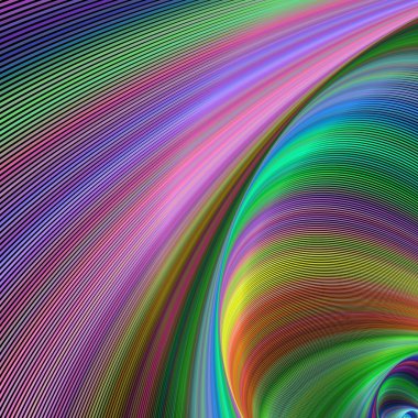 Soyut renkli geometrik dijital sanat kavisli