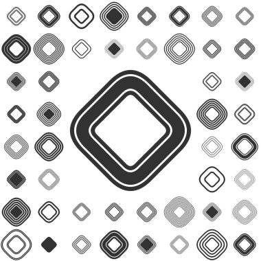 Çizgi kare logo tasarım kümesi