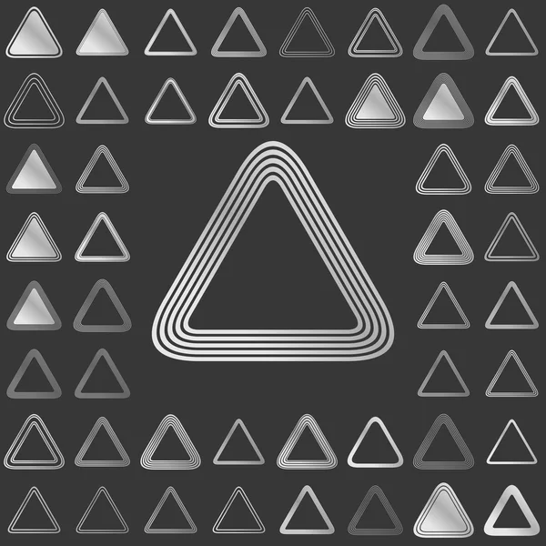 Gümüş satırı üçgen simge tasarım seti — Stok Vektör