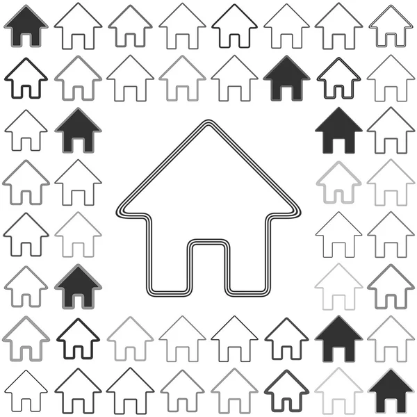 线的房子徽标设计方案集 — 图库矢量图片
