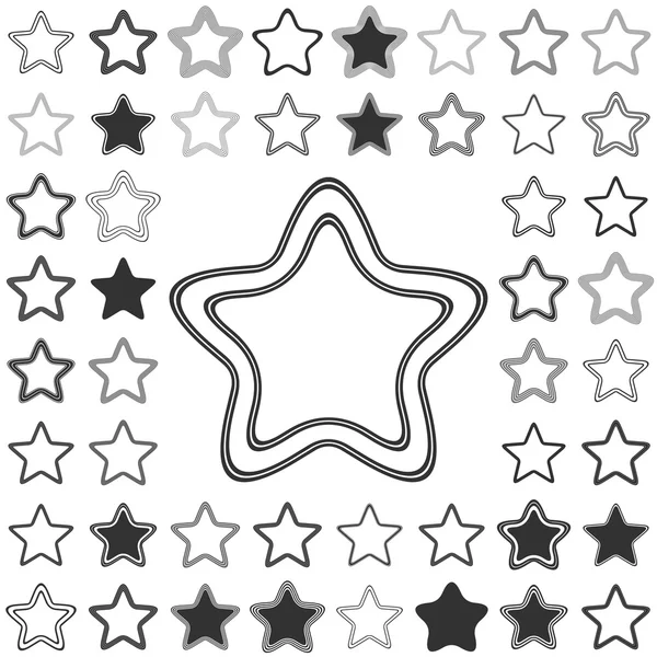 Line star logo design set — Stock Vector