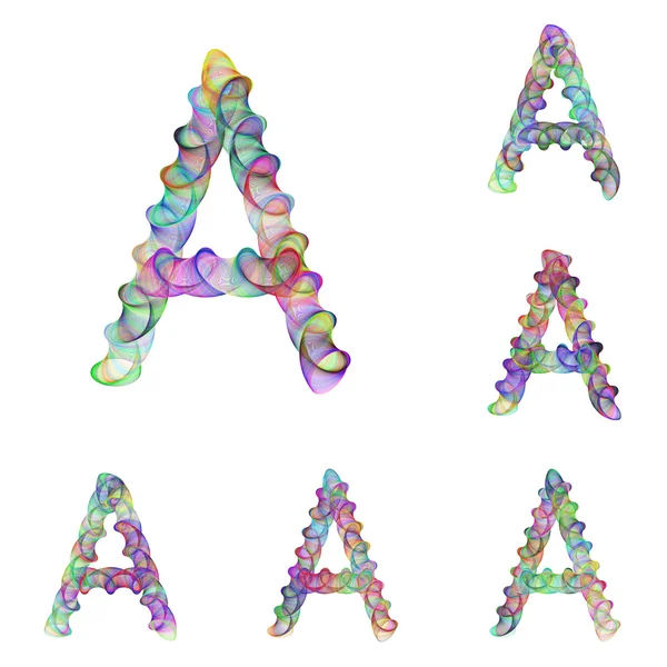 Colorful ellipse fractal font - letter A — Stock Vector