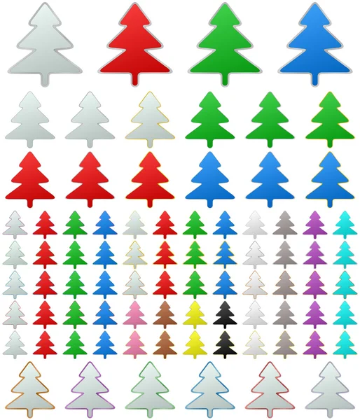 Color conjunto de botones de pino metálico — Vector de stock
