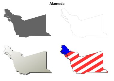 Alameda County, Kaliforniya anahat harita seti