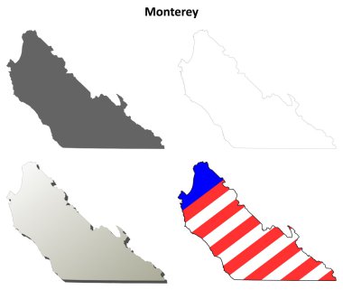 Monterey County, Kaliforniya anahat harita seti