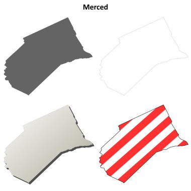 Merced County, Kaliforniya anahat harita seti