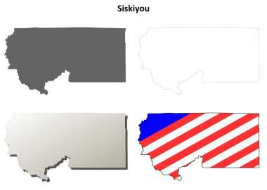 Siskiyou County, Kaliforniya anahat harita seti