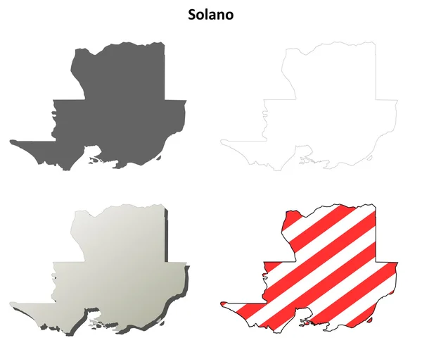 ソラノ郡概要地図セット — ストックベクタ