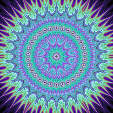 Oryantal tarzda kış çiçek mandala tasarım