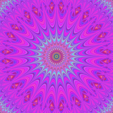 Pembe oryantal tarzda çiçek mandala tasarım