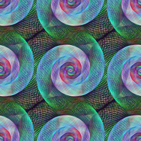 Nahtlose digitale Kunst Spirale fraktales Muster — Stockvektor