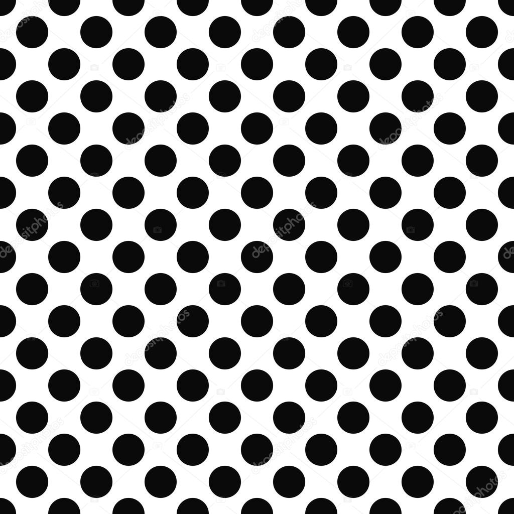 Seamless black white polka dot pattern