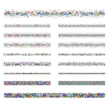 Design elements - pixel text divider line set clipart