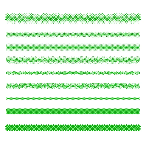 Elementos de diseño - conjunto de líneas divisorias de texto de píxeles — Vector de stock