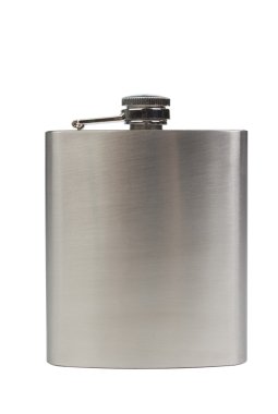 Stainles steel flask isolated on white background clipart