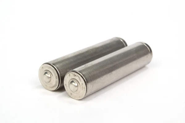 Pair of AAA batteries isolated on whited background — Stock Photo, Image