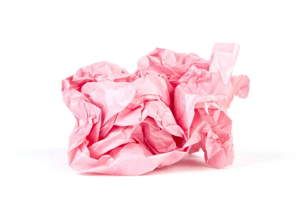 Crumpled wrapping paper in a ball on white — Stock Photo, Image