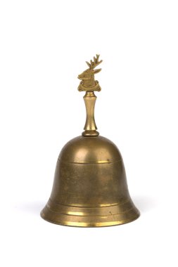 Antika pirinç el çan beyaz