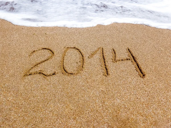 Playa de arena y olas, 2014 — Foto de Stock