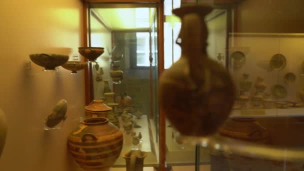 Rodi Grecia Settembre 2020 Rapida Ripresa Oggetti Archeologici Custoditi All — Video Stock