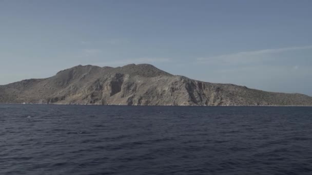 Rhodes Greece Regular Scenic View Small Hill Formed Mediterranean Sea — Stock Video