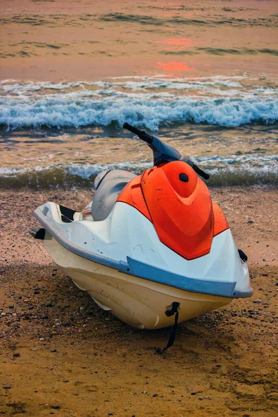 Goa India October 2018 Jet Ski Parked Goan Beach Waves — Stock Photo, Image