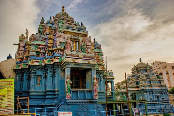 Ченнаї Південна Індія Жовтня 2018 Closeup Ashtalakshmi Temple Dramatic Sunset — стокове фото