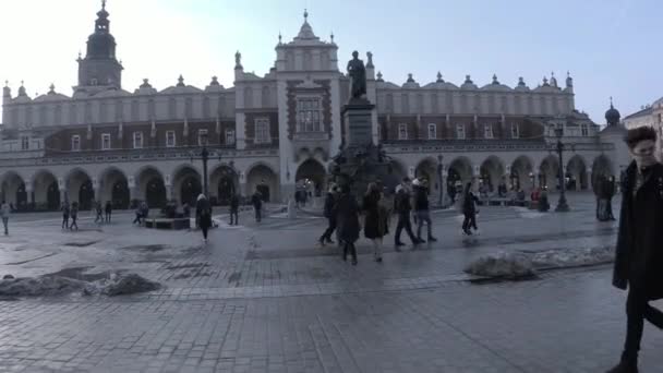 Cracovie Pologne Février 2021 Des Personnes Faisant Une Promenade Faisant — Video