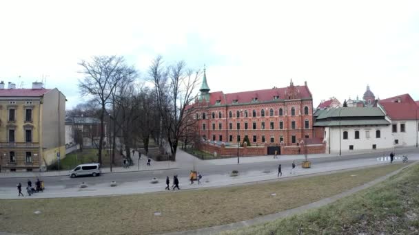 Krakov Polsko Března 2020 Lidé Procházce Ulicích Centru Hlavního Tržiště — Stock video