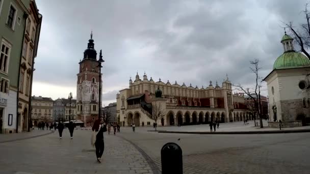 Cracovie Pologne Mars 2020 Les Gens Qui Font Des Activités — Video