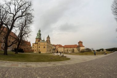 Krakow, Polonya - 31 Mart 2021: Wawel kalesinin iç mimarisi Katedral müzesi, UNESCO Dünya Mirası Alanı, Malopolska, Küçük Polonya Voyvoda, Avrupa 'yı gösteriyor