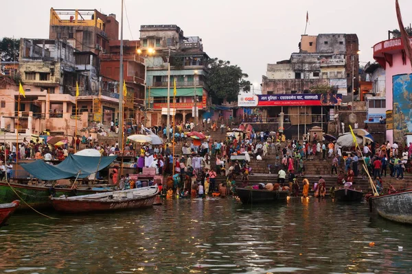 Varanasi Indie Listopadu 2016 Dashashwamedh Ghat Hlavní Ghat Řece Gangě — Stock fotografie