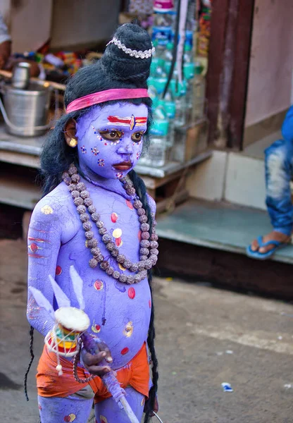 Pushkar Indien November 2016 Ein Unbekannter Junge Der Als Hinduistischer — Stockfoto
