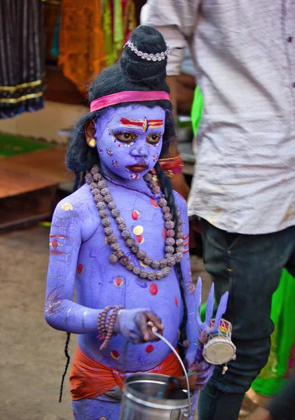 Pushkar Hindistan Kasım 2016 Hindu Lord Shiva Kılığına Girmiş Kimliği — Stok fotoğraf