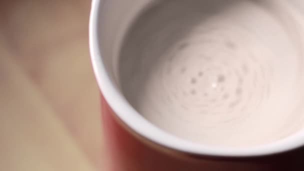 Hot Good Morning Coffee Mixing Milk Cream Vůně Kávy Latté — Stock video