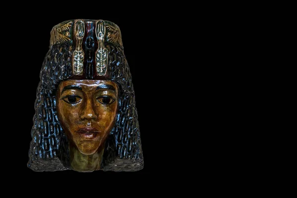 様式化された女性ファラオHatshepsust 偉大なファラオSphinx顔 ライオンの体と人間の頭を持つ神話の生き物 エジプトのファラオの顔モデル構造の強力な太陽神分離 — ストック写真